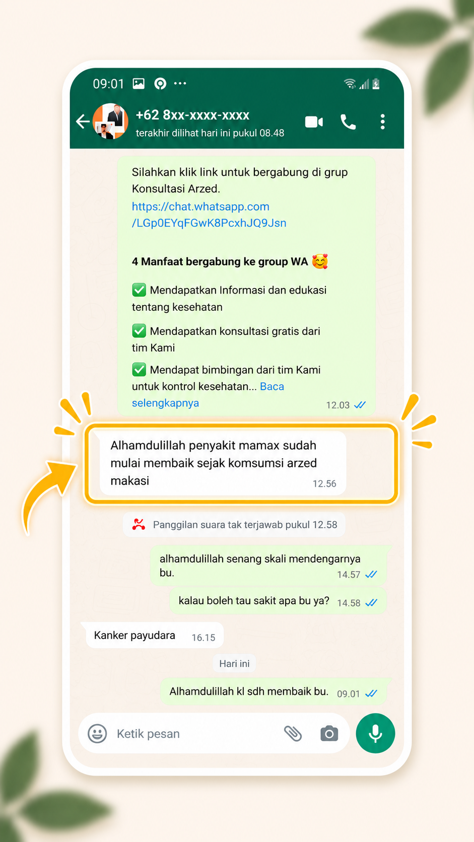 Testimoni chat Arzed 1
